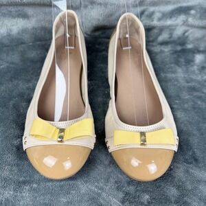 Ballet Flats Cap Toe Bow‎ Embellished Slip On Comfortable Everyday Shoes